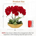 Orchid Artificial Flowers 18in Fake Orchid Silk Flowers with Gold – Red