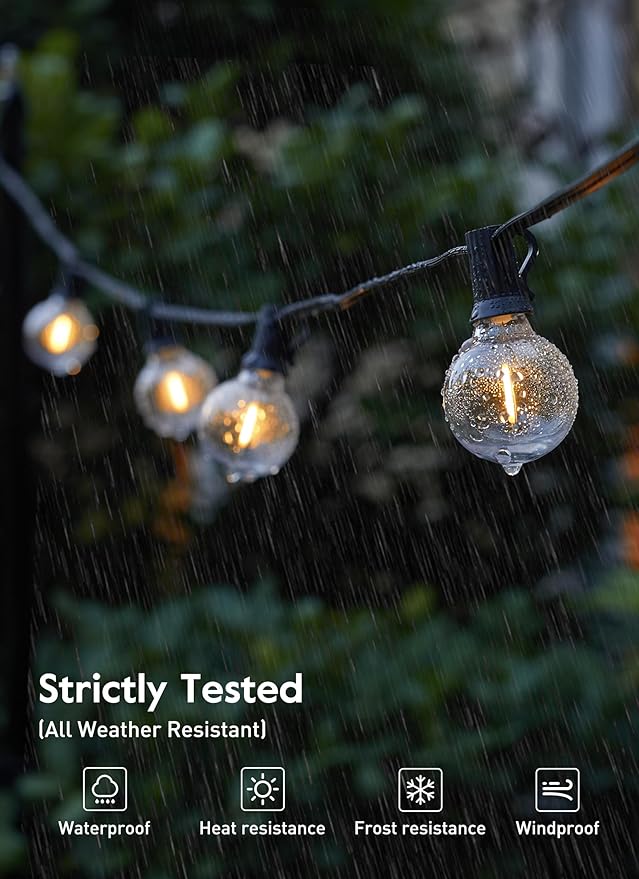 String Lights, 150 FT Warm White G40 Outdoor Patio Lights
