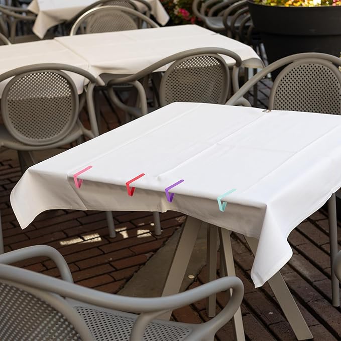 uxcell 4 Pack Tablecloth Clips, Stainless Steel Table Cloth Cover Clamps, 2.56" x 2.68" Windproof Holder Clips for Home Party Picnic Wedding Camping Dining Tables, Black