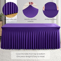 Spandex Table Clothes for 8 Foot Rectangle Tables, 6 Pack – Dark Purple