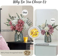 Fake Flowers in Vase, Silk Artificial Flowers in Vase, Faux, 8 Dahlias