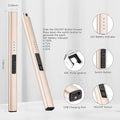 Electric Arc Lighter, Rechargeable Windproof, Champagne Gold Aluminum Alloy