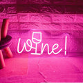 Acrylic Wine Neon Sign for Wall or Window Background Decor, LED