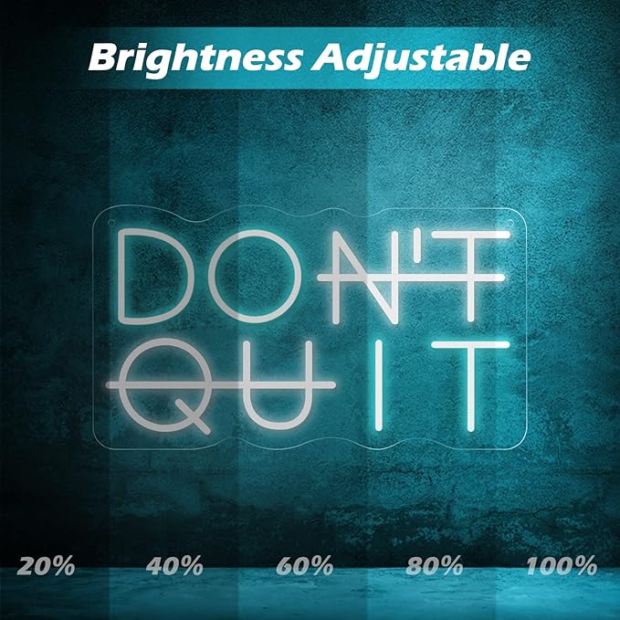 Don't Quit LED Neon Sign for Wall Decor, DO IT Neon Lights Party Decorations, USB Powered Switch LED Neon Lights Adjustable for Office, Gym, Man Cave, Gamer Room Decor