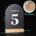 Tabletop Signs: Frosted Acrylic Table Numbers 1-25 with Wood Stands