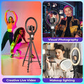 10'' RGB Ring Light with 50'' Extendable Tripod Stand