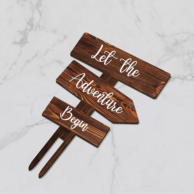 Cake Topper Rustic Wood 5 x 7.7 Inches Wedding or Baby Shower