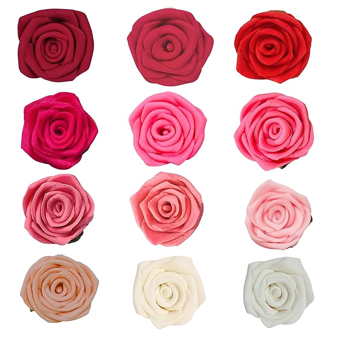 Edible Cake Toppers: 12 Sugar Roses, 1.5 Inch, Multiple Colors