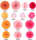 Burnt-Orange Party-Decorations Streamers Lanterns – Hot-Pink, 14pcs