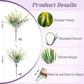 Artificial Greenery Plants, 12 Bundles Yellow and White Faux Monkey Grass