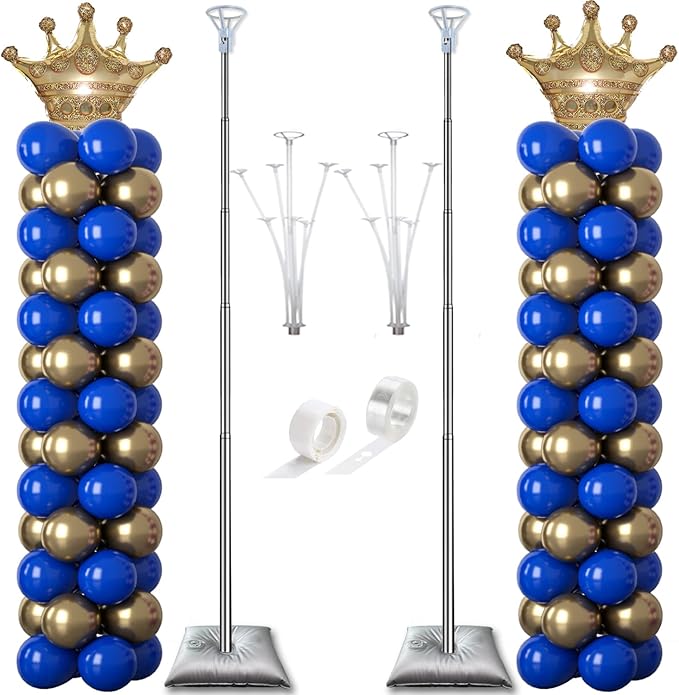 Balloon Stand Kit 2-Pack with Stainless Steel Poles and Water Bags