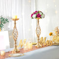 Candlestick Holders Set of 10 Gold Metal Wedding Table Centerpieces