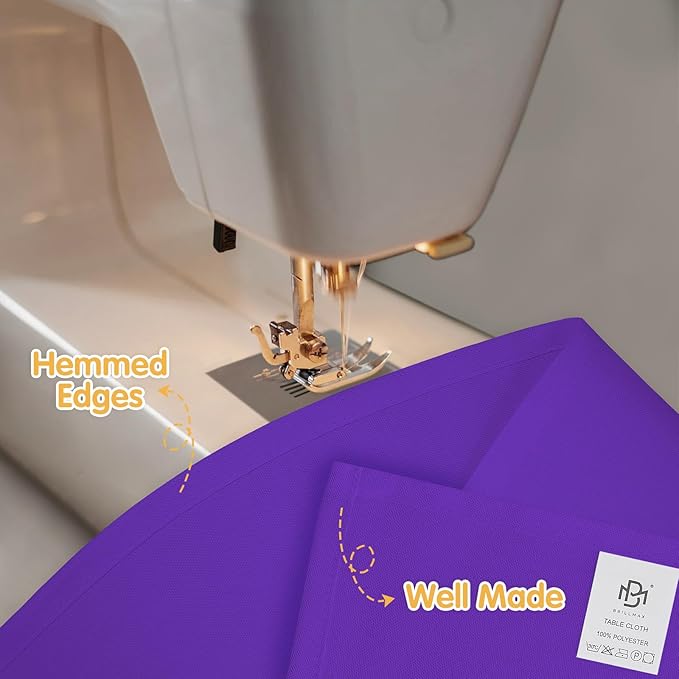 Tablecloths 6 Pack Purple Rectangle 90 x 132 Inch Polyester