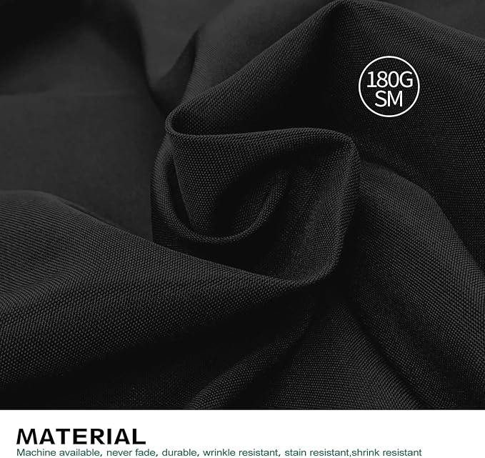 Surmente 2 Pack Black Tablecloth 60 x 102-inch Rectangular Polyester Table Cloth for Weddings, Banquets, or Restaurants