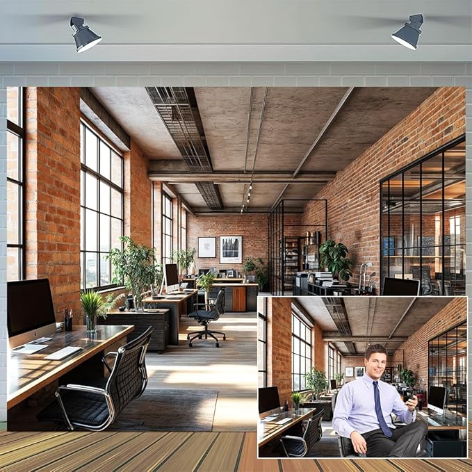 6X4ft Office Video Photo Backdrop Photography Background for Recording Conference, Zoom Home Podcast Backdrops Photo Booth Prop Decorations Wall Decor Tablecloth
