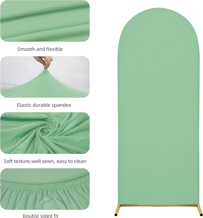 Wedding Arch Cover 6FT Arch Backdrop Cover Spandex Fitted Arch Cover for Round Top Chiara Backdrop Stand Covers for Wedding Birthday Party Baby Shower Banquet Ceremony Decoration