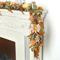 Garland with Pumpkins, Maple Leaves and Flowers, 72 Inch Fall Plastic