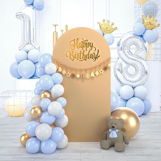 bricia Wedding Arch Backdrop Stand Cover, 5FT Double Sided Stretchy Arch Cover Fitted Wedding Birthday Party Banquet Decoration (Champagne 60''Lx25.2''W)