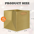 Gift Bags Pack of 10 Gold Square Bottom 12 Inch with Handles