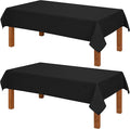 Hiasan 2 Pack Faux Linen Square Tablecloth - Wrinkle and Stain Resistant Washable Table Cloth for Kitchen Dining Room Holiday Table Cover for Party Dinner, Black, 70 x 70 Inch