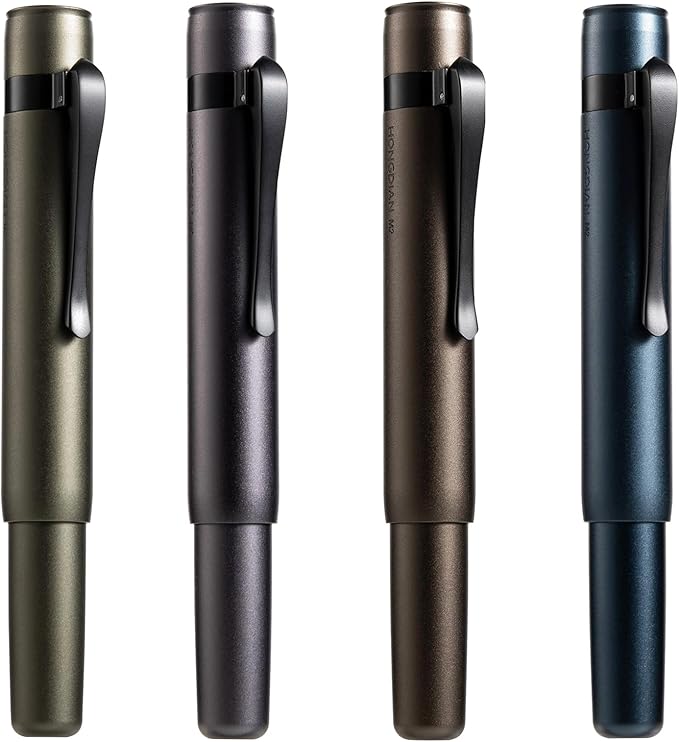 Hongdian M2 Black Forest Mini Fountain Pen, Extra Fine Soft Nib & Sleek Shape Aluminium Short Pocket Travel Pen (Space Gray)