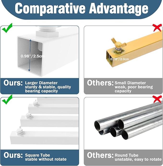 Arbors Adjustable Metal Pipe and Drape Kit, 8 x 8 ft, White