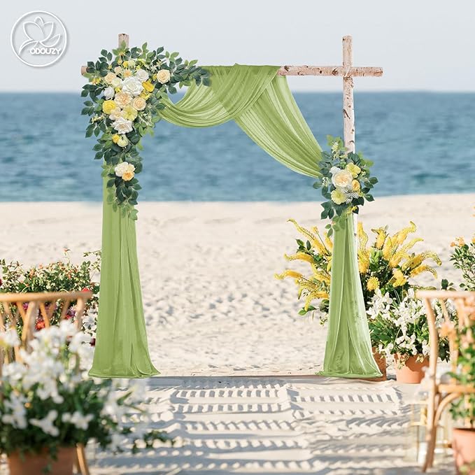 Artificial Flowers Wedding Arch Kit, 2 Pieces with 20 Plastic Stems