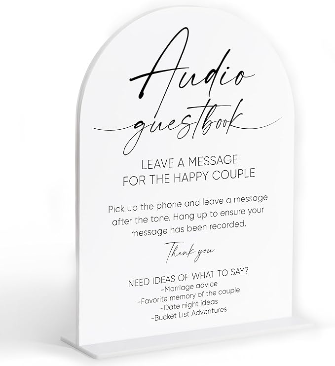 Decorative Sign Plaque, 6x8 Inch White Arch Acrylic with Base