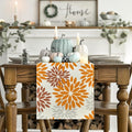 Dahlia Floral Pinnata Fall Table Runner – Orange