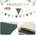 Pennant Banner Set, Cotton, 2 Strips of 10 Flags, Green and Beige