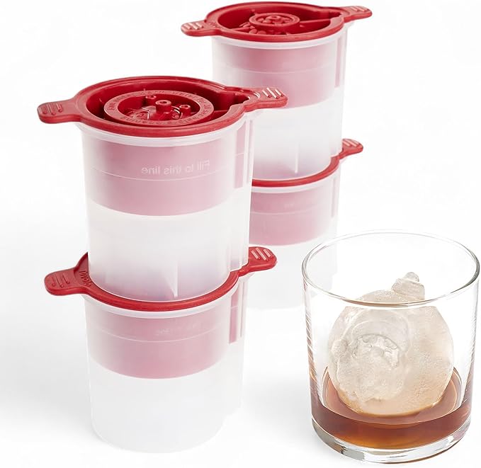 Silicone Holiday Ice Ball Molds, Set of 4 Festive Designs