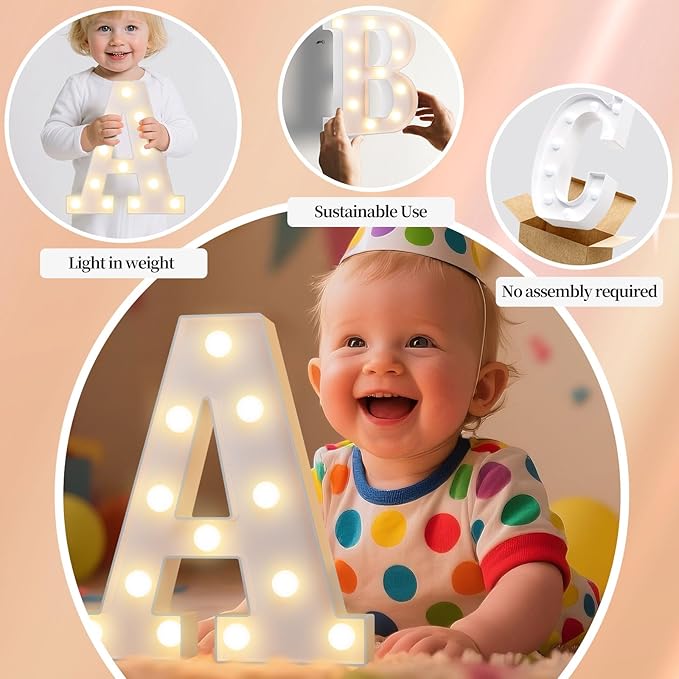 LED Marquee Light Up Letters Sign - Lighted Letters Alphabet for Birthday, Graduation, Bar Wall & Table Party Decor, Wedding Anniversary and Christmas Decorations, Letter S