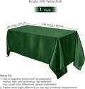 1 Packs Satin Tablecloth Overlay Satin Table, 102 X 58 Inch – Dark Green