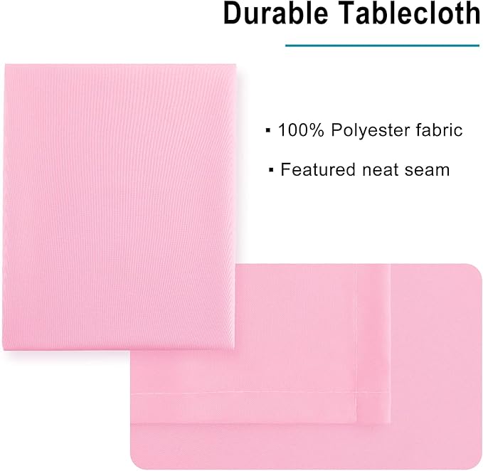 Hiasan Pink Tablecloth Rectangle - Waterproof & Spillproof and Washable Oblong Table Cloth for Dining/Party, 54 x 80 Inch