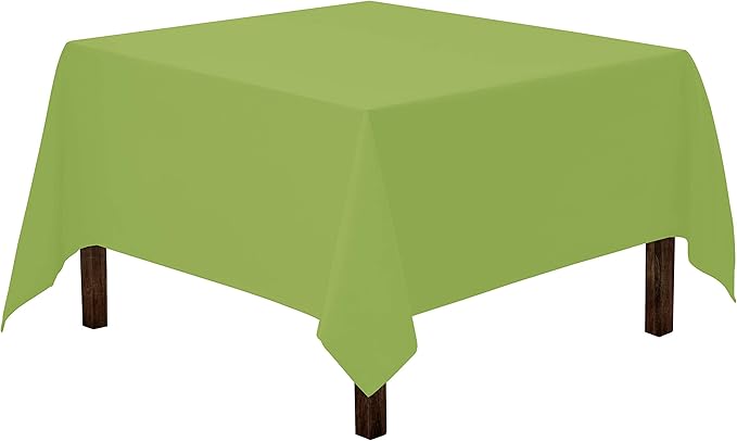 Gee Di Moda Square Tablecloth - 70 x 70 Inch Apple Green Table Cloth for Medium Square or Round Tables - Heavy Duty Washable Fabric - for Buffet Table, Holiday Party, Dinner, Wedding & Baby Shower