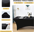 10-Pack Spandex Table Covers for Rectangle Standard Folding, 6ft – Black