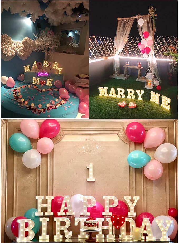 MUMUXI Marquee Light Up Letters | Large Light Up Numbers | Battery Powered and Bright with Every Letter of The Alphabet | for Wedding, Birthday, Party, Celebration, Christmas or Home Decoration (3)