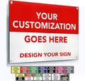 SPEEDYOOKS Custom Outdoor Metal Sign, Personalized Aluminum, Customized Safety, Business, Waterproof - White Aluminum (Red & White, 14x10 In)