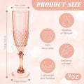 Plastic Champagne Flutes, 24PCS Rose Gold Wine Glasses Goblets Cups