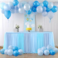 Frozen Theme Party Tulle Table Skirt for Rectangle Tables Ocean, 6ft