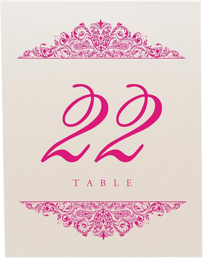 Place Cards Paisley Table Numbers 1-200, Champagne Heavyweight