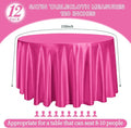 120 Inch Satin Tablecloth, 12 Pack – Hot Pink, Silky Round Tablecloth