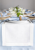 Solino Home Linen White Table Runner 144 Inches Long - 100% Pure Linen Extra Long Table Runner 14 x 144 Inch for Fall, Autumn, Halloween, Thanksgiving, Christmas, Holiday - Classic Hemstitch