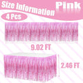 29x108 Inch Valentine's Day Metallic Foil Fringe Tinsel Table, 4 Pack
