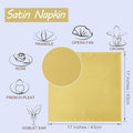 Satin Napkins 17 X 17 Inch, 16 Pack – Gold