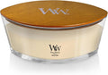 Jar Candle with Vanilla Bean Scent, White Ellipse Wooden Wick