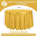 120 Inch Satin Tablecloth, 12 Pack – Gold, Premium Bright Silky Round