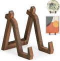 Plate Display Stand, 8 Inch Plate Holder for Displaying, Decorative Picture Frame Dish Photo Plaque Platter Wood Stand