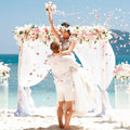 Wedding Arch Draping Fabric 4 Panels Sheer Chiffon, 29in X 18Ft – White