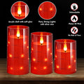 Flickering Flameless Candles: Built-in Star String Lights Battery